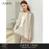 AMII职业西服套装女春夏新款休闲外套时尚西装两件套 卡其(西装) 155/80A/S