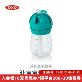 奥秀（OXO）吸管杯儿童学饮水杯带手柄幼儿园宝宝外出便携 250ml 无手柄 青绿