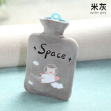 乐尚星热水袋注水加厚防爆暖水袋PVC暖手宝学生情侣宿舍痛经暖腰暖腹袋 米灰色小猪2000ML 推荐