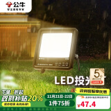 公牛（BULL）LED投光灯户外路灯庭院灯工地灯露营灯 IP65防水30W-3000K暖白光