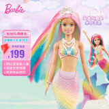 芭比（Barbie）女孩生日礼物洋娃娃小公主过家家玩具-感温变色美人鱼 GTF89