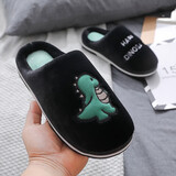 安尚芬秋冬棉拖鞋男士居家舒适加厚保暖卡通软底防滑情侣室内外棉拖鞋女 黑色 40-41