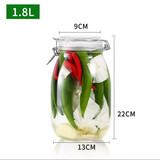 亿特蓝 泡菜坛子加厚玻璃咸菜罐 四川泡菜坛家用密封腌菜缸 卡扣款 1.8升+清洁刷
