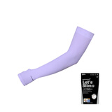 Let's slim韩国冰袖手套手指冰丝防晒袖套男女防紫外线户外骑行手套手袖套薄 手指 紫色 均码