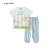 aqpa婴儿内衣套装夏季纯棉睡衣男女宝宝衣服薄款分体短袖 动物家族 100cm