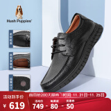 暇步士（Hush Puppies）皮鞋男士德比软底英伦商务休闲鞋A2E02CM2 黑色 38