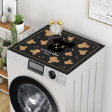 艾维乐北欧全自动滚筒式洗衣机垫子冰箱盖布防水皮革防尘罩布盖巾防晒垫 潮牌熊-经典灰 适合洗衣机/单开冰箱：60x60cm