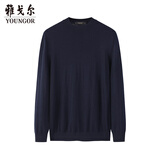雅戈尔（YOUNGOR）毛衫男士秋冬青年男毛衫圆领毛衣羊毛混纺面料羊毛衫4色合款 藏青VYHR619968FBA M (100)