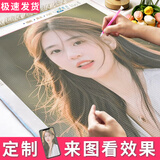 苏漫妮5D钻石画2025新款满钻定制真人照片带框diy手工砖石点钻画十字绣 高清40X50厘米 七夕情人节送女友 不带框