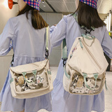 丝音 两用斜跨包包女小众软妹学生补课书包大容量单肩痛包夏季小背包