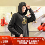 阿迪达斯 （adidas）卫衣男秋季跑步运动保暖防风连帽卫衣 黑金小logo M 