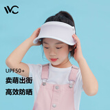 VVC儿童遮阳帽夏季女神帽户外儿童防晒太阳帽遮脸防紫外线防晒帽子 冰淇淋儿童版丁香紫 可调节