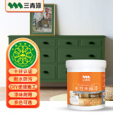 三青水性木器漆家具翻新漆木用改色漆木蜡油漆防水涂料 橄榄绿1KG