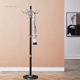 法兰思佳（FALANSIJIA）不锈钢落地挂衣架家用现代简约旋转水晶衣帽架家用轻奢风格单杆式 9002黑色水晶球