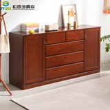 松园洛曼森 五斗柜 实木简约现代抽屉衣物收纳柜卧室带门储物柜五斗橱电视柜 五斗二门板栗色160*43*85cm