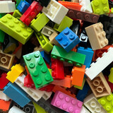 乐高积木小颗粒高砖纯色散装补充包基础兼容零配件儿童玩具幼儿园 混色 半斤（约200-250粒）