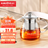 金灶（KAMJOVE）泡茶壶飘逸杯 耐热玻璃茶具功夫办公室花茶壶 茶水分离杯茶壶家用 A-02 500ml