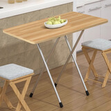 坤奉折叠桌餐桌学生家用写字桌宿舍便携小户型简易方桌少女房间简约桌 折叠款-80*40*72【胡桃色】