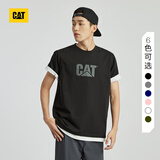 CAT卡特春新品男凉感设计反光logo印花短袖T恤轻户外 黑色 L