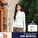 森马（Semir）长袖T恤女半高领吸湿发热抗菌2024冬紧身抓绒打底衫109724101001