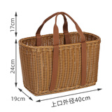 星彬果仿藤编草编织篮购物买菜篓洗澡水果蔬菜收纳筐野餐用品大号花篮子 大号布手提菜篮子