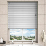 美尔耐铝合金百叶窗帘卫生间遮光升降办公室浴室厕所定制可选免打孔安装 6022哑光尊贵银 1平方米