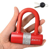 中立（ZOLI） 自行车u型锁碟刹锁小U型锁抗液压剪防盗锁山地车锁U形锁骑行装备单车配件 升级版【红色】