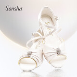 三沙（Sansha）儿童拉丁舞鞋女童 软底交谊舞国标舞蹈跳舞鞋凉鞋 白色 34 
