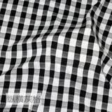 京弗 新款格子绵绸布料人造棉宝宝面料手工布头夏季薄款棉绸布料 纵横灰格 1米