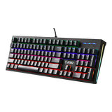 【9成新】微星（MSI）GK50Z 机械键盘 青轴 RGB光效 有线 游戏电竞办公键盘 104键 吃鸡键盘 黑色  