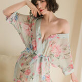 咪小主 睡裙睡袍女士2024纯欲风夏季性感睡衣【冰丝】夏薄款诱惑家居服 【升级布料】小清新 L 115-145斤