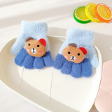 珊诗丽（SexeMara）婴幼儿手套1-3岁小宝宝儿童五指冬季小熊保暖男童女童可爱手指套 小熊-天蓝色 建议1-4岁左右