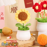 盛世泰堡永生花圣诞节礼物生日伴手礼手工毛线花成品向日葵送女朋友