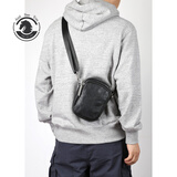 ANDSEEYOU品牌 斜挎包男 休闲男士单肩包真皮迷你挂腰手机包头层牛皮小背包 黑色