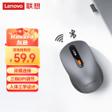 联想（Lenovo）无线蓝牙双模鼠标 蓝牙5.0/3.0 便携办公鼠标 人体工程学设计 Howard风暴灰