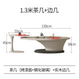 挚言意式极简茶几小户型客厅简约现代轻奢天然深渊异形椭圆创意茶几 设计师款-螺旋茶几1.3米+边几 设计师款