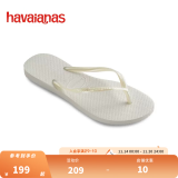 havaianas哈唯纳Slim小蛮腰细带夹脚人字拖平底海边沙滩夏童款成人款 0001-本白色 37/38巴西码