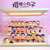 雷漫樱桃小丸子日常系列太空舱场景套装可爱桌面装饰潮玩摆件生日礼物 24小丸子(公仔+木制展示盒+灯)