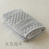 华纱全纯棉浴室防滑地垫子脚垫加厚地巾吸水洗澡防水卫生间地毯酒店 灰色 75cm*40cm