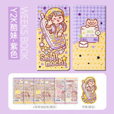 多加(duga)小麻薯weeks手帐本方格内页方方本子可爱简约学生少女笔记本ins迷你手账记事本册 Y2K酷妹week本（书签*1+特油贴纸*6）