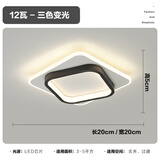 祎琳过道走廊灯现代简约北欧入户门厅玄关衣帽间灯创意个性led房间灯 白+黑方形20CM三色