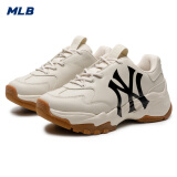 MLB官方老爹鞋女鞋 25年运动鞋男鞋厚底鞋增高情侣款鞋子NY休闲鞋 C1 洋基队/浅米黄色（升级款） 37.5 (235mm)