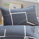 云瑾纯棉枕套一对装2只 全棉印花枕头套 单人双人居家枕芯套 时尚曲线灰 一对装/成人48*74cm