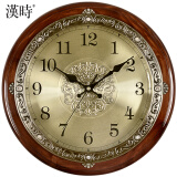 汉时（Hense）挂钟客厅挂墙时钟创意挂表实木欧式餐厅家用石英钟表HW22大号37cm