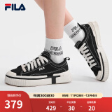 斐乐（FILA）官方LOOP女鞋帆布鞋新款休闲运动鞋小白鞋板鞋断层鞋 黑-BK 37.5