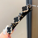 美芙仁韩版网红边夹刘海夹编发神器造型双层固定编织盘发器头饰夹女友节日礼物 四叶草2个装