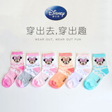 迪士尼儿童袜子棉袜宝宝男童袜子春夏季款透气网眼薄短袜女童可爱卡通袜 米妮女款薄袜-脚背透气网眼 6双 10岁-13岁 22-24cm