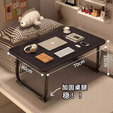 霓峰床上电脑桌可折叠学生床头宿舍上铺床上桌笔记本电脑桌学习小桌子 黑丝木70*40*28【平面款】