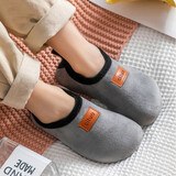 格子熊儿童地板鞋冬季加绒厚宝宝学步鞋防滑软底袜套秋冬棉鞋室内毛毛鞋 灰色加厚细绒一双 30 -31（内长17.6cm 参考5岁左右)