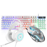 雷迪凯（LDK.al） 悬浮七彩背光键盘笔记本台式通用USB机械手感有线键鼠电竞游戏防水键盘鼠标套装 悬浮彩虹键盘白+有声机械鼠标宏定义版+耳机